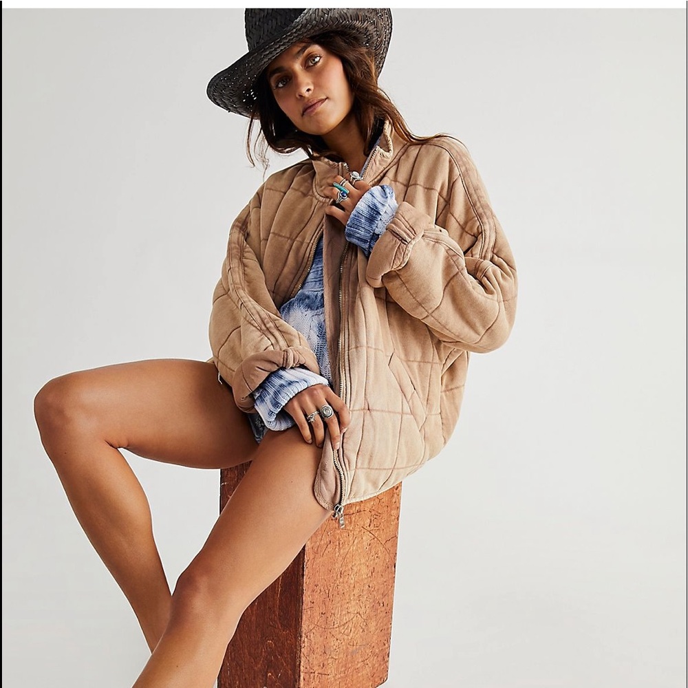 Free People Dolman Quilted Knit Jacket